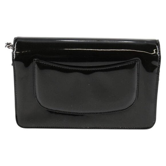 CHANEL Chain Shoulder Bag Enamel Black CC Auth - Picture 3 of 16